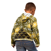 Matariki New Zealand Kid Hoodie NZ Niho Taniwha Maori New Year Yellow Galaxy LT14 - Polynesian Pride