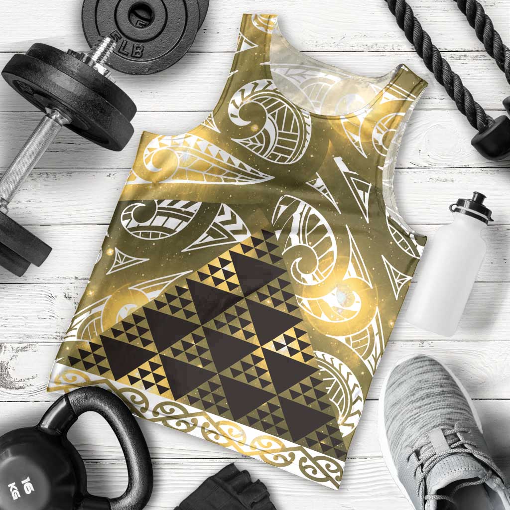 Matariki New Zealand Men Tank Top NZ Niho Taniwha Maori New Year Yellow Galaxy LT14 - Polynesian Pride