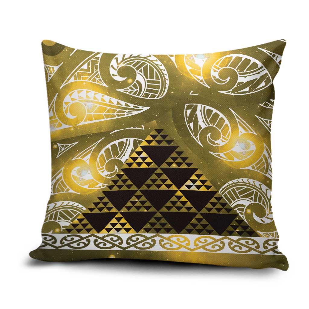 Matariki New Zealand Pillow Cover NZ Niho Taniwha Maori New Year Yellow Galaxy LT14 Yellow - Polynesian Pride