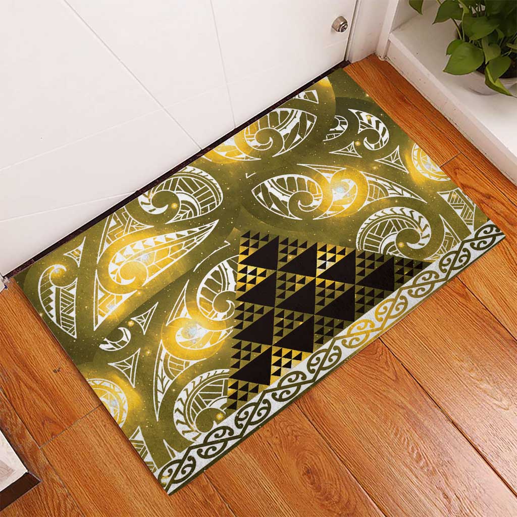Matariki New Zealand Rubber Doormat NZ Niho Taniwha Maori New Year Yellow Galaxy