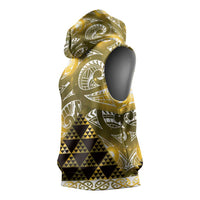Matariki New Zealand Sleeveless Hoodie NZ Niho Taniwha Maori New Year Yellow Galaxy LT14 - Polynesian Pride