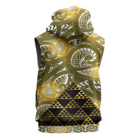 Matariki New Zealand Sleeveless Zip Hoodie NZ Niho Taniwha Maori New Year Yellow Galaxy LT14 - Polynesian Pride