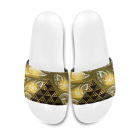 Matariki New Zealand Slide Sandals NZ Niho Taniwha Maori New Year Yellow Galaxy