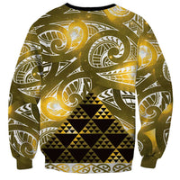 Matariki New Zealand Sweatshirt NZ Niho Taniwha Maori New Year Yellow Galaxy
