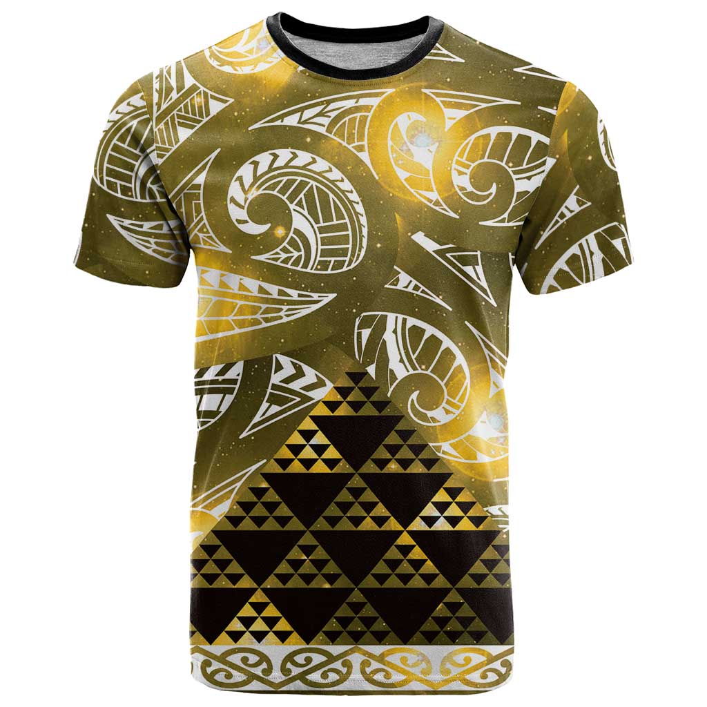 Matariki New Zealand T Shirt NZ Niho Taniwha Maori New Year Yellow Galaxy LT14 Yellow - Polynesian Pride