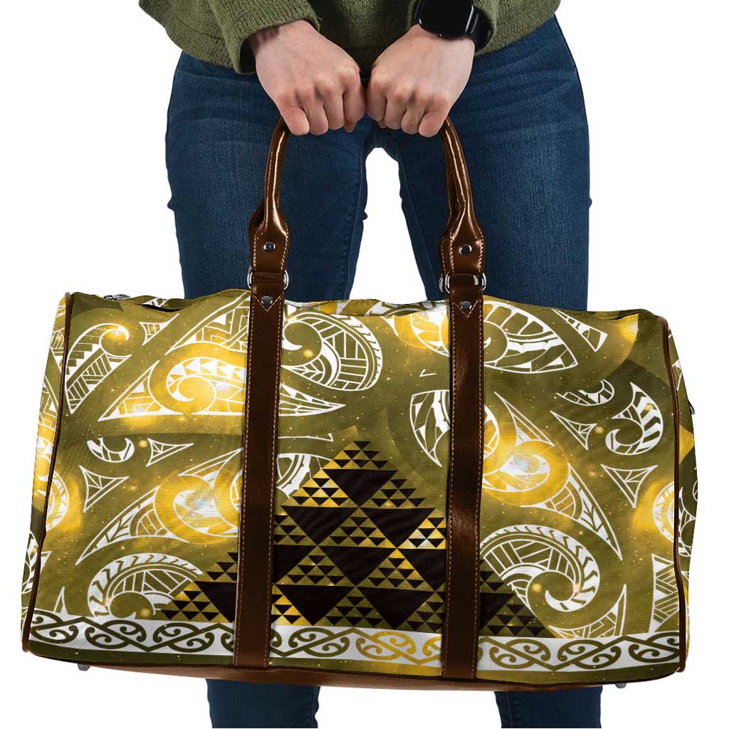 Matariki New Zealand Travel Bag NZ Niho Taniwha Maori New Year Yellow Galaxy LT14 Yellow - Polynesian Pride