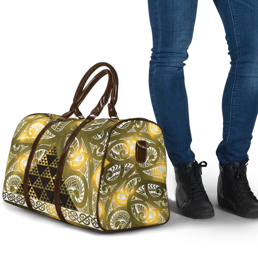 Matariki New Zealand Travel Bag NZ Niho Taniwha Maori New Year Yellow Galaxy LT14 - Polynesian Pride