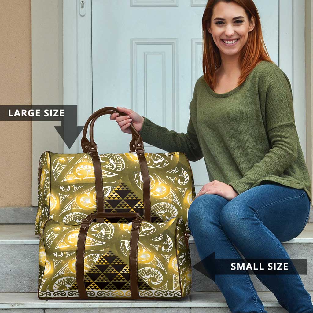 Matariki New Zealand Travel Bag NZ Niho Taniwha Maori New Year Yellow Galaxy LT14 - Polynesian Pride