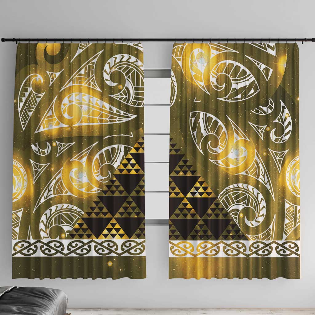 Matariki New Zealand Window Curtain NZ Niho Taniwha Maori New Year Yellow Galaxy