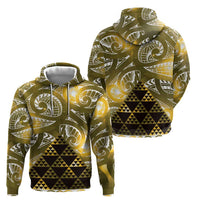 Matariki New Zealand Zip Hoodie NZ Niho Taniwha Maori New Year Yellow Galaxy LT14 - Polynesian Pride