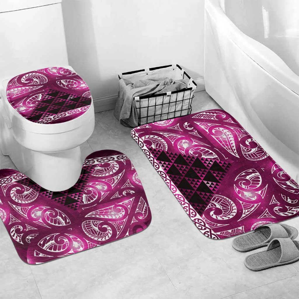 Matariki New Zealand Bathroom Set NZ Niho Taniwha Maori New Year Pink Galaxy