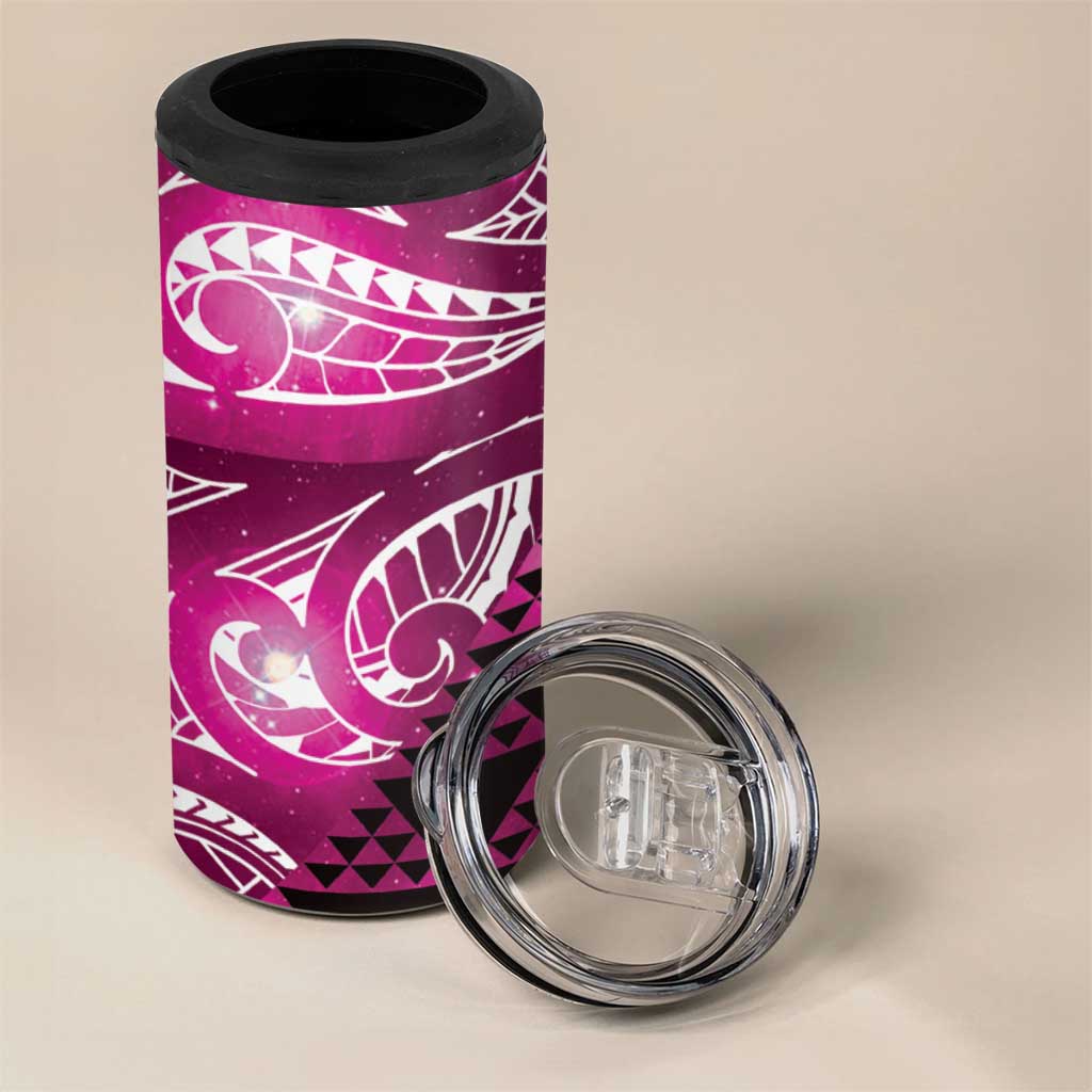 Matariki New Zealand 4 in 1 Can Cooler Tumbler NZ Niho Taniwha Maori New Year Pink Galaxy LT14 - Polynesian Pride
