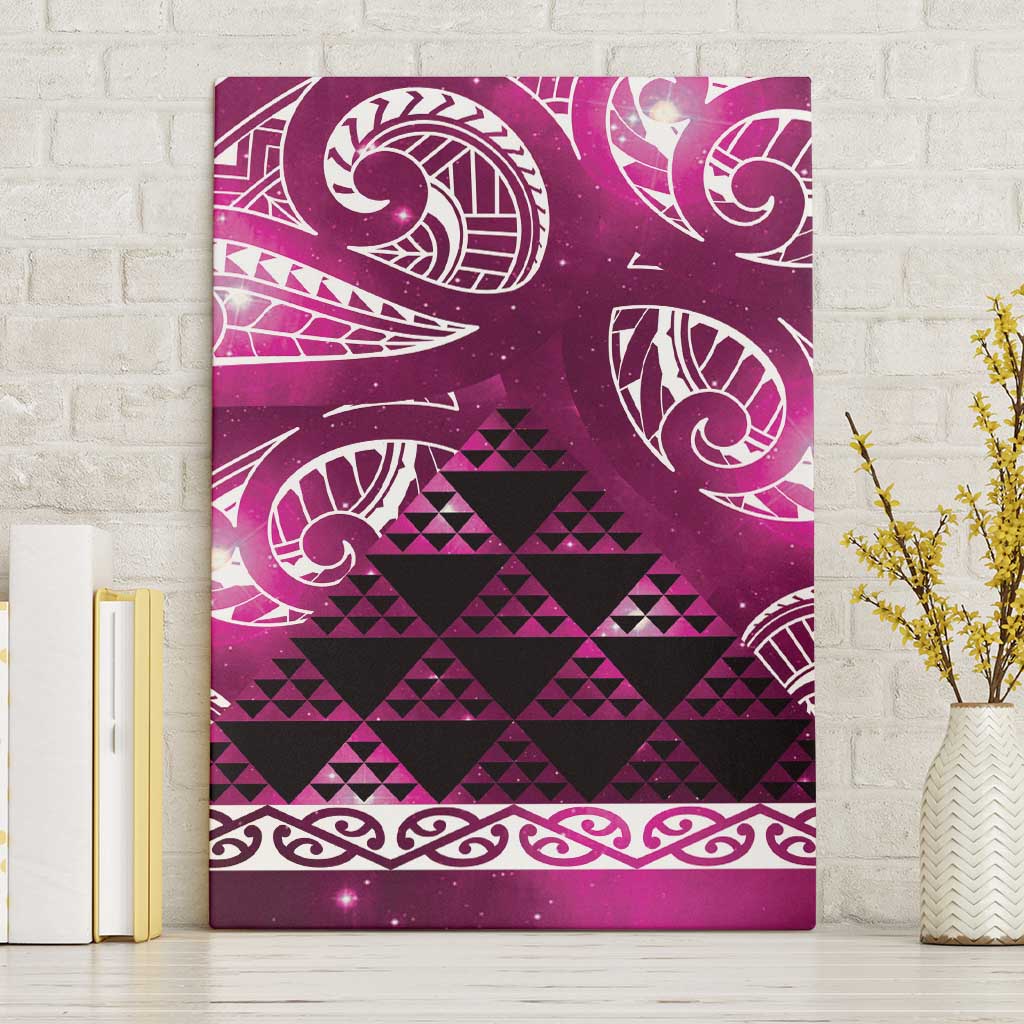 Matariki New Zealand Canvas Wall Art NZ Niho Taniwha Maori New Year Pink Galaxy