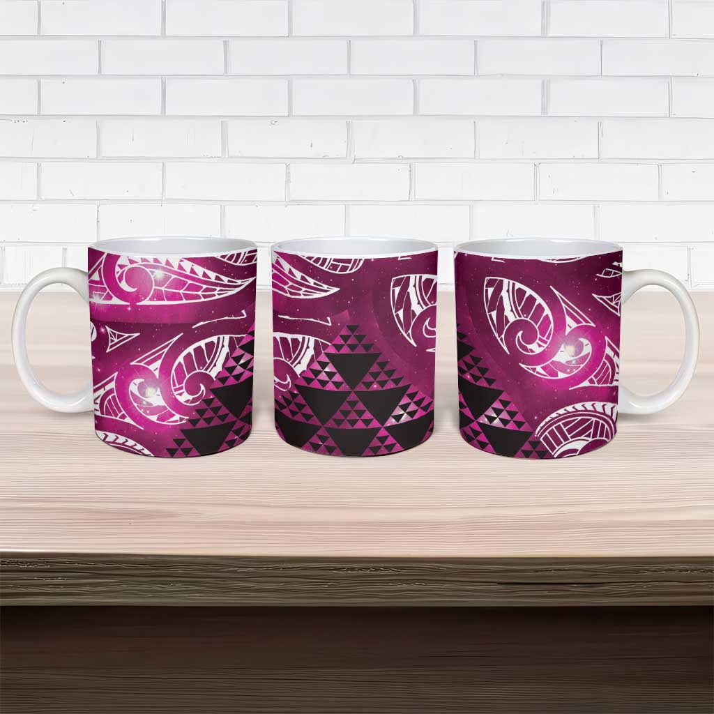 Matariki New Zealand Ceramic Mug NZ Niho Taniwha Maori New Year Pink Galaxy LT14 - Polynesian Pride