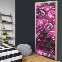 Matariki New Zealand Door Cover NZ Niho Taniwha Maori New Year Pink Galaxy LT14 - Polynesian Pride