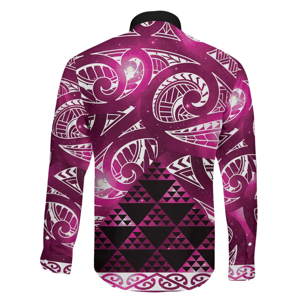 Matariki New Zealand Family Matching Mermaid Dress and Hawaiian Shirt NZ Niho Taniwha Maori New Year Pink Galaxy LT14 - Polynesian Pride