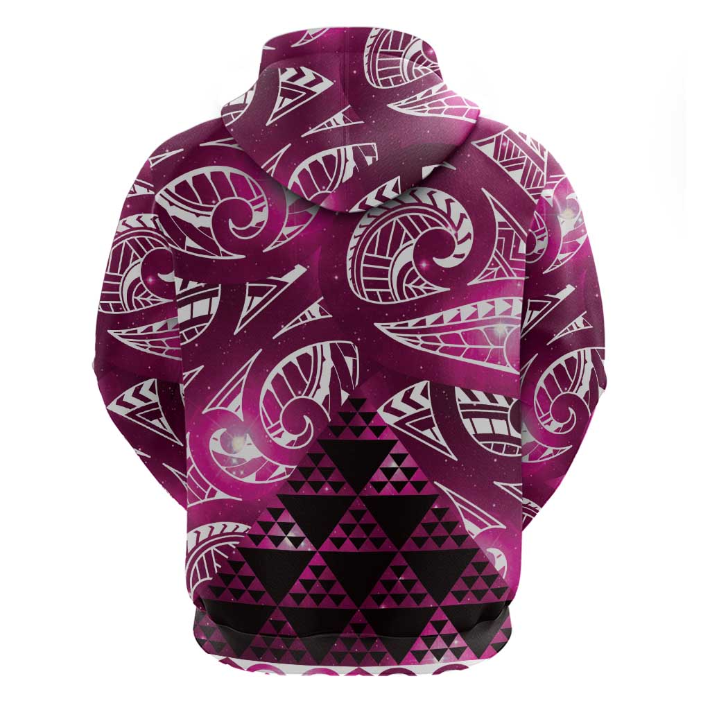 Matariki New Zealand Hoodie NZ Niho Taniwha Maori New Year Pink Galaxy LT14 - Polynesian Pride
