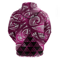 Matariki New Zealand Hoodie NZ Niho Taniwha Maori New Year Pink Galaxy LT14 - Polynesian Pride