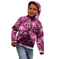 Matariki New Zealand Kid Hoodie NZ Niho Taniwha Maori New Year Pink Galaxy LT14 - Polynesian Pride