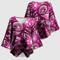 Matariki New Zealand Kimono Sleeve Blouse NZ Niho Taniwha Maori New Year Pink Galaxy LT14 - Polynesian Pride