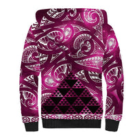 Matariki New Zealand Sherpa Hoodie NZ Niho Taniwha Maori New Year Pink Galaxy LT14 - Polynesian Pride