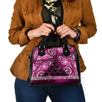 Matariki New Zealand Shoulder Handbag NZ Niho Taniwha Maori New Year Pink Galaxy