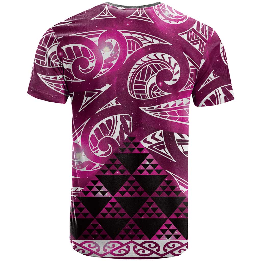 Matariki New Zealand T Shirt NZ Niho Taniwha Maori New Year Pink Galaxy LT14 - Polynesian Pride