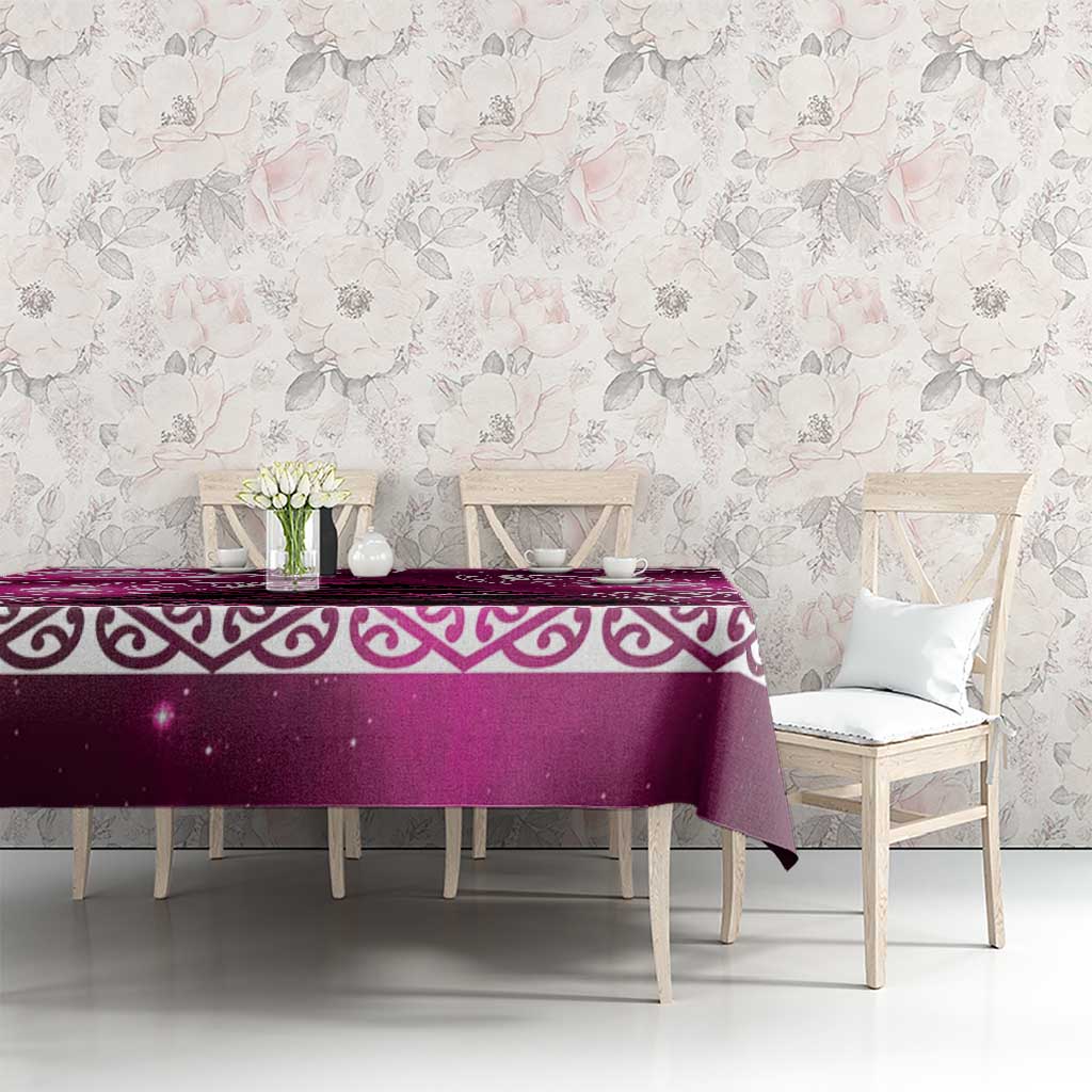 Matariki New Zealand Tablecloth NZ Niho Taniwha Maori New Year Pink Galaxy