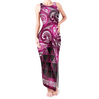 Matariki New Zealand Tank Maxi Dress NZ Niho Taniwha Maori New Year Pink Galaxy LT14 Women Pink - Polynesian Pride