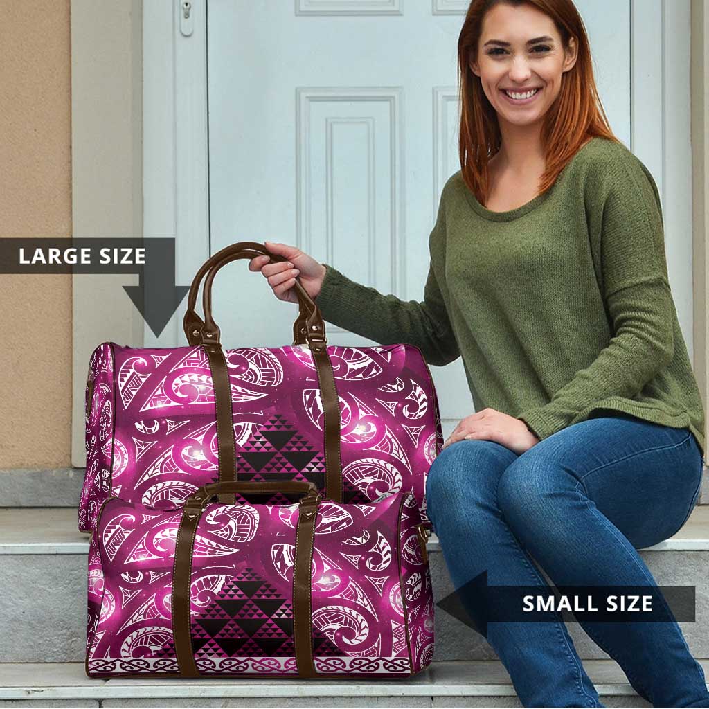 Matariki New Zealand Travel Bag NZ Niho Taniwha Maori New Year Pink Galaxy