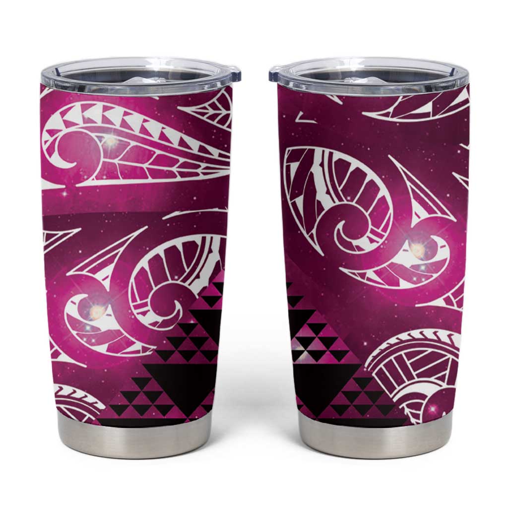 Matariki New Zealand Tumbler Cup NZ Niho Taniwha Maori New Year Pink Galaxy