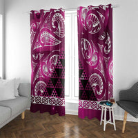 Matariki New Zealand Window Curtain NZ Niho Taniwha Maori New Year Pink Galaxy
