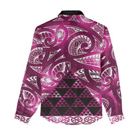 Matariki New Zealand Women Casual Shirt NZ Niho Taniwha Maori New Year Pink Galaxy