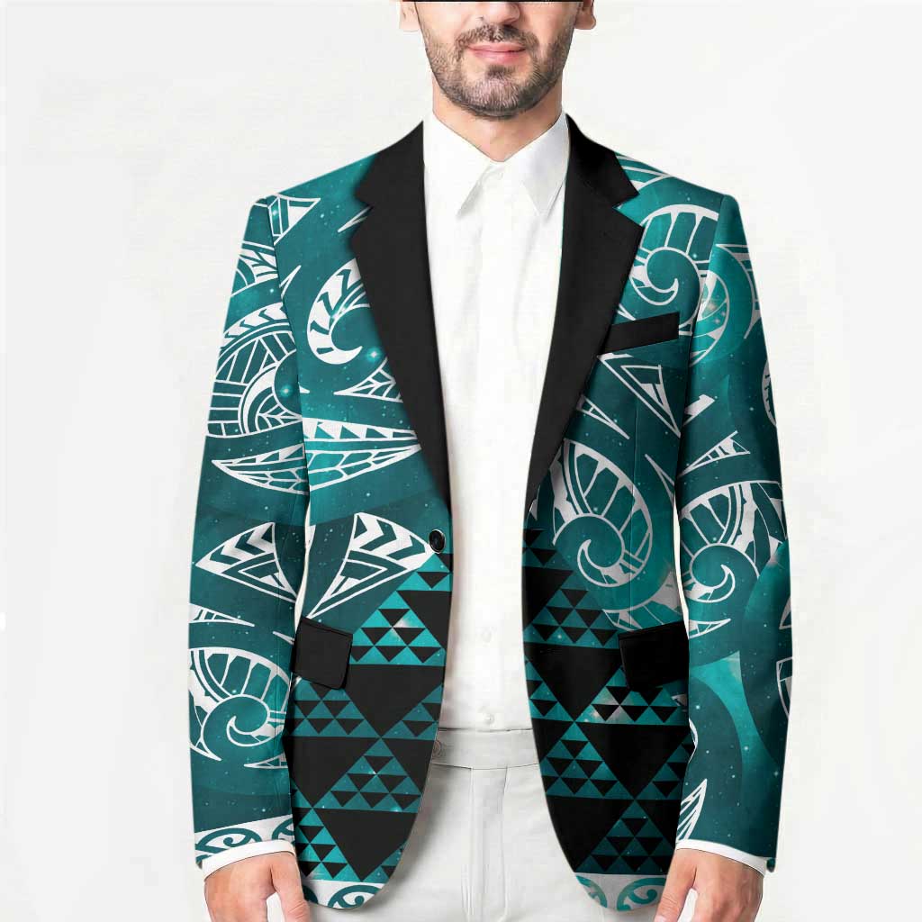 Matariki New Zealand Blazer NZ Niho Taniwha Maori New Year Cyan Galaxy