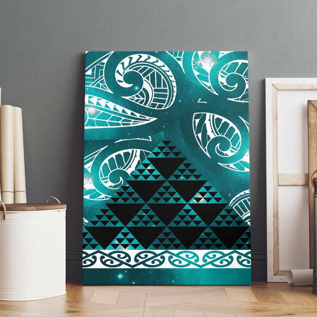 Matariki New Zealand Canvas Wall Art NZ Niho Taniwha Maori New Year Cyan Galaxy