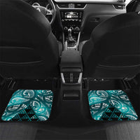 Matariki New Zealand Car Mats NZ Niho Taniwha Maori New Year Cyan Galaxy LT14 Set 2pcs - Back Cyan - Polynesian Pride