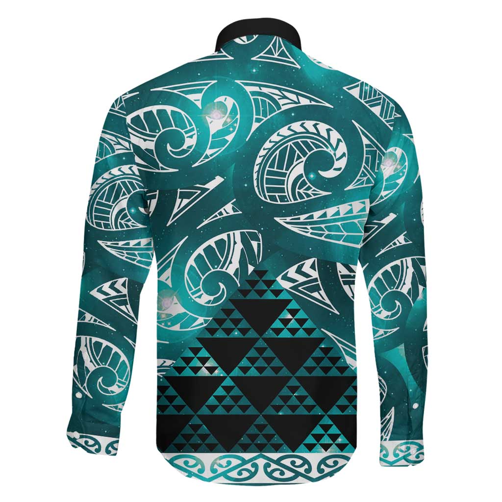 Matariki New Zealand Family Matching Tank Maxi Dress and Hawaiian Shirt NZ Niho Taniwha Maori New Year Cyan Galaxy LT14 - Polynesian Pride