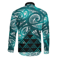Matariki New Zealand Family Matching Tank Maxi Dress and Hawaiian Shirt NZ Niho Taniwha Maori New Year Cyan Galaxy LT14 - Polynesian Pride