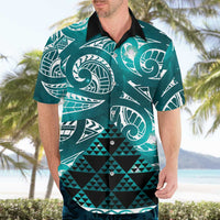 Matariki New Zealand Hawaiian Shirt NZ Niho Taniwha Maori New Year Cyan Galaxy LT14 - Polynesian Pride