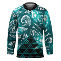 Matariki New Zealand Hockey Jersey NZ Niho Taniwha Maori New Year Cyan Galaxy LT14 Unisex Cyan - Polynesian Pride