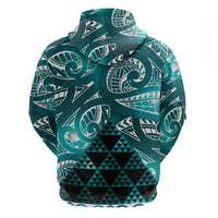Matariki New Zealand Hoodie NZ Niho Taniwha Maori New Year Cyan Galaxy LT14 - Polynesian Pride
