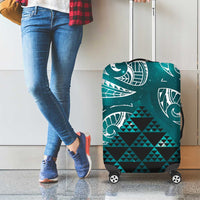 Matariki New Zealand Luggage Cover NZ Niho Taniwha Maori New Year Cyan Galaxy LT14 - Polynesian Pride