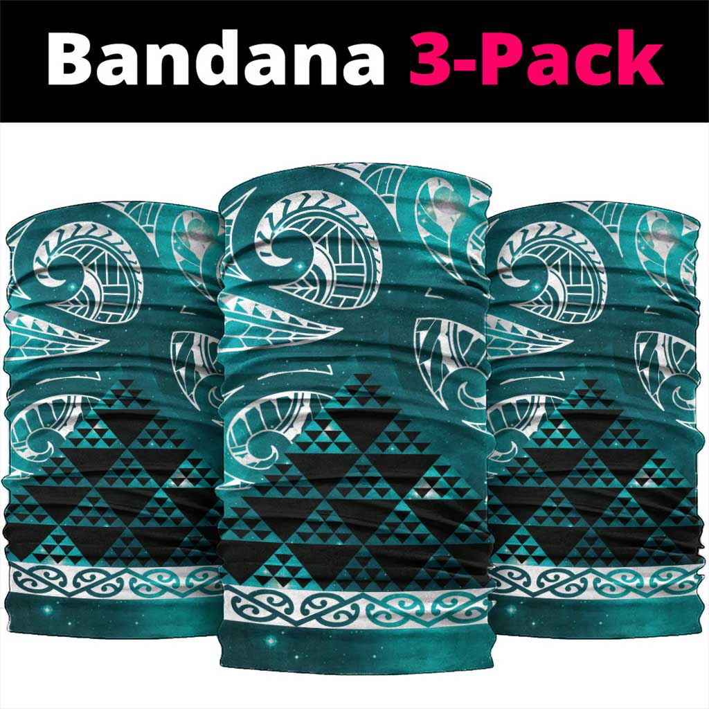 Matariki New Zealand Neck Gaiter NZ Niho Taniwha Maori New Year Cyan Galaxy LT14 package One Size: 25*50cm Cyan - Polynesian Pride