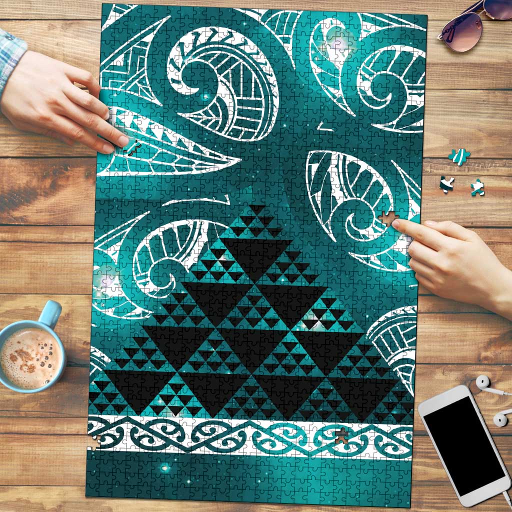 Matariki New Zealand Puzzle NZ Niho Taniwha Maori New Year Cyan Galaxy