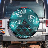 Matariki New Zealand Spare Tire Cover NZ Niho Taniwha Maori New Year Cyan Galaxy LT14 Cyan - Polynesian Pride