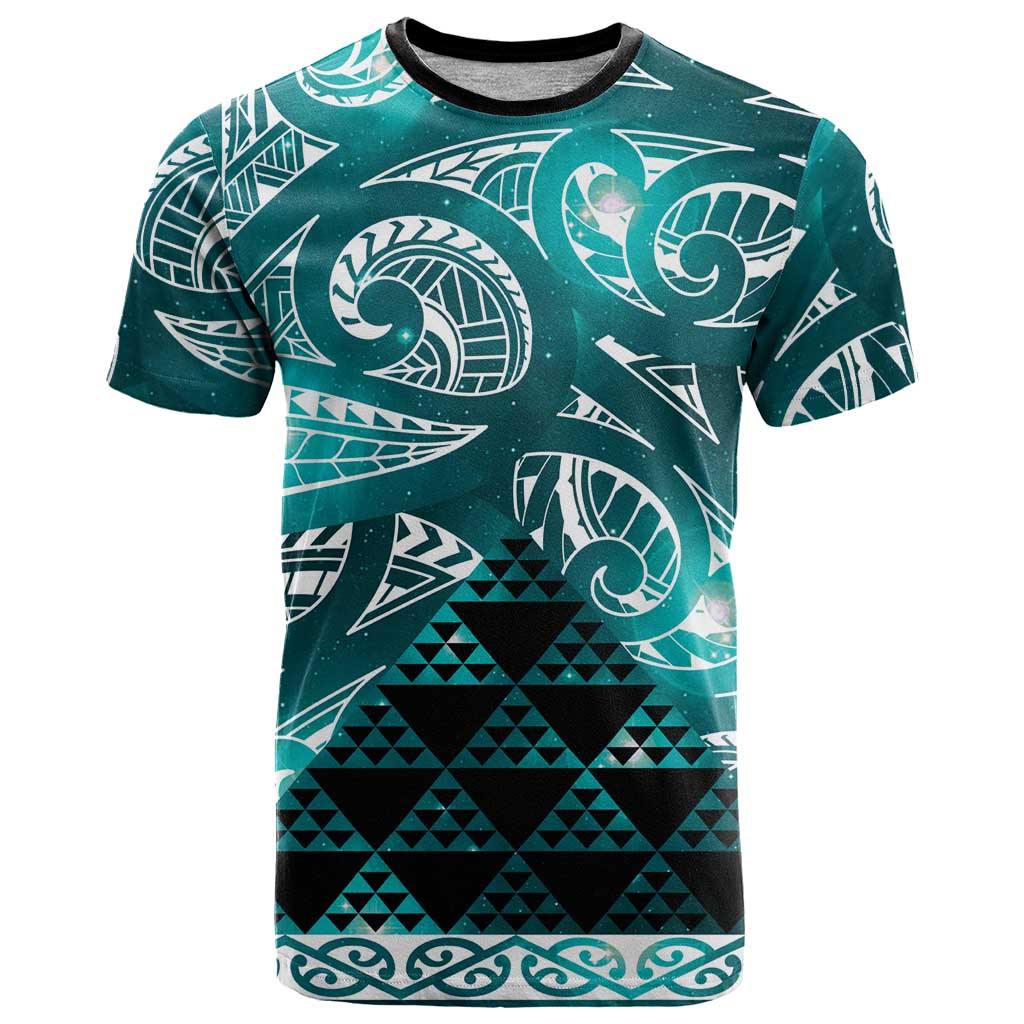 Matariki New Zealand T Shirt NZ Niho Taniwha Maori New Year Cyan Galaxy LT14 Cyan - Polynesian Pride