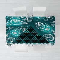 Matariki New Zealand Tablecloth NZ Niho Taniwha Maori New Year Cyan Galaxy