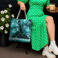 Matariki New Zealand Tote Bag NZ Niho Taniwha Maori New Year Cyan Galaxy LT14 - Polynesian Pride