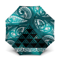 Matariki New Zealand Umbrella NZ Niho Taniwha Maori New Year Cyan Galaxy
