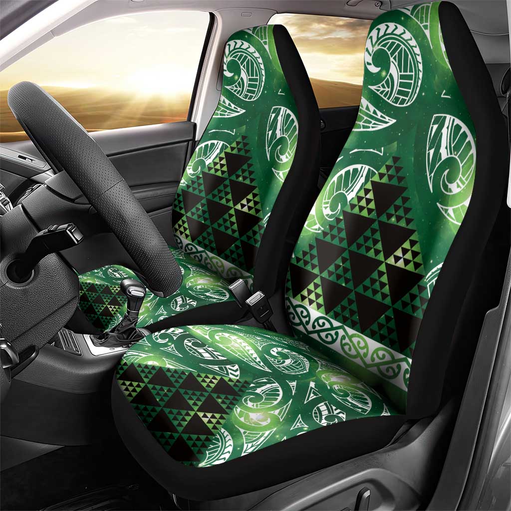 Matariki New Zealand Car Seat Cover NZ Niho Taniwha Maori New Year Green Galaxy LT14 - Polynesian Pride